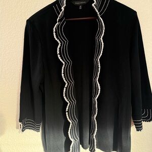 Ming Wang Black Jacket with White Detailing